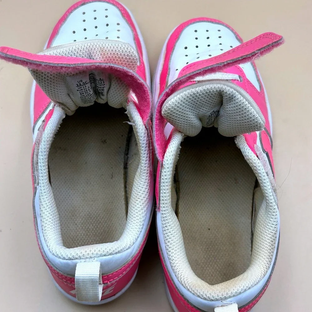Nike Court Borough Low 2 Pink White Kids Sneakers DV5457-123 Size 13.5C